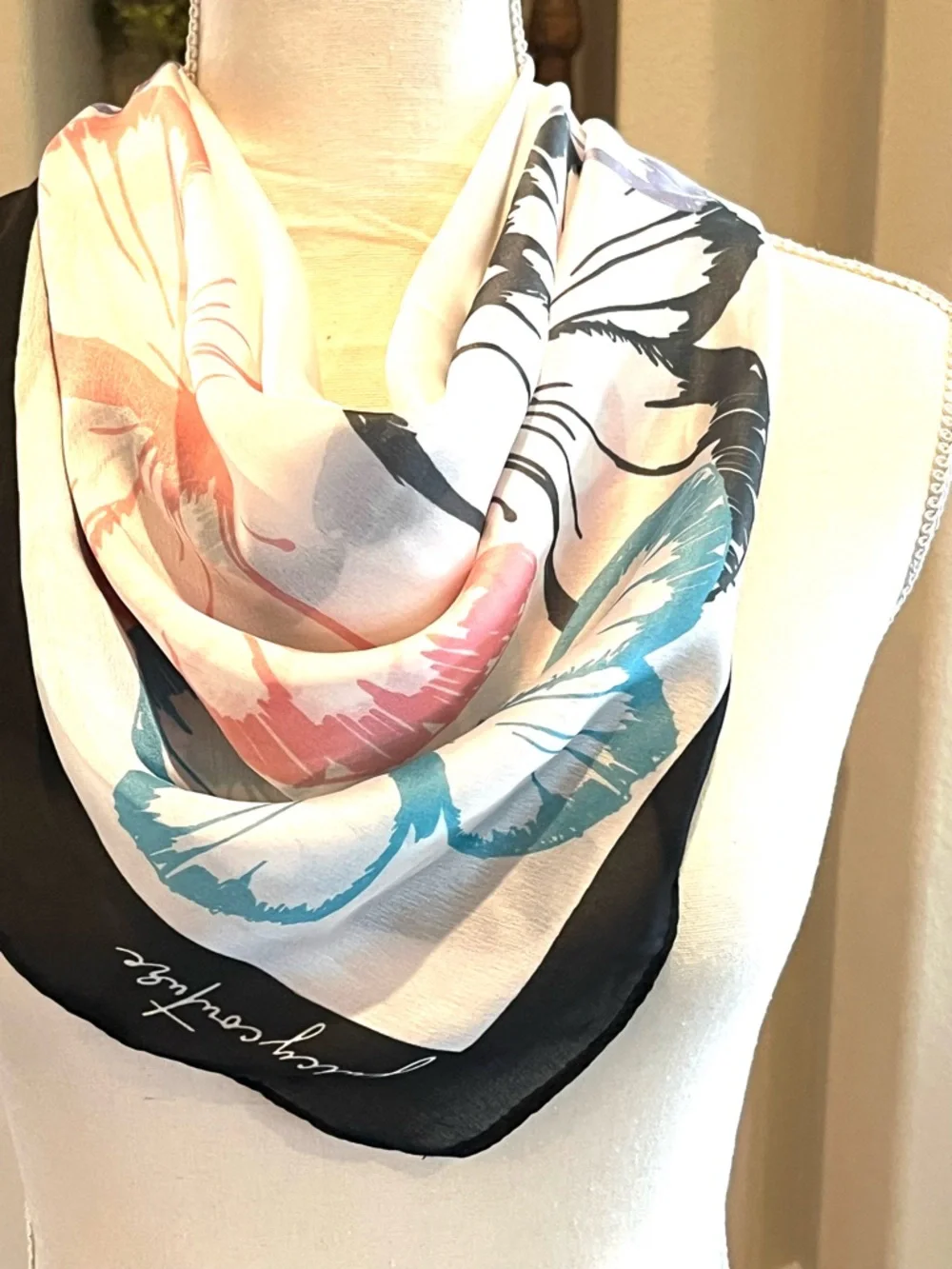 Juicy Couture Butterfly Print Scarf in Blue, Pink ,Black, Purple and Black